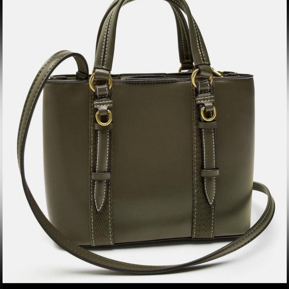Zara city bag, olive green - Picture 6 of 13